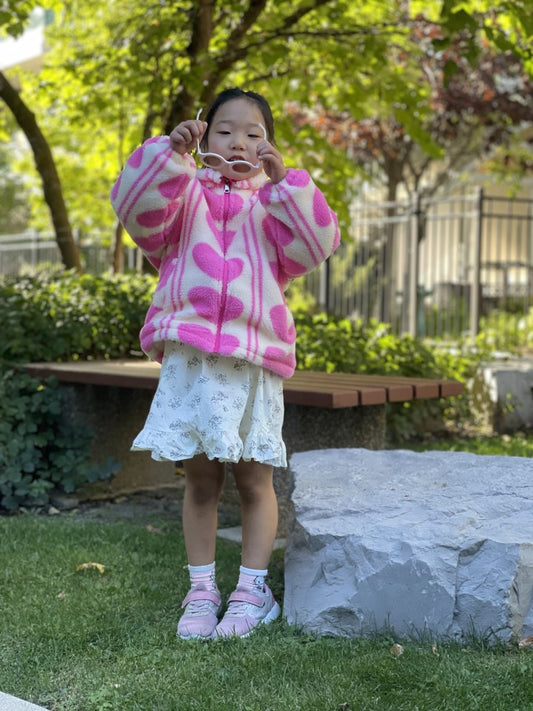 Heart Sherpa Zip Jacket for Girls
