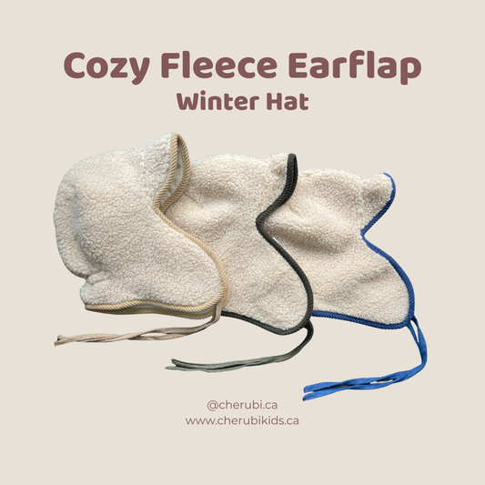 CHÉRUBI Cozy Fleece Earflap Winter Hat — soft lamb fleece earflap hat for kids