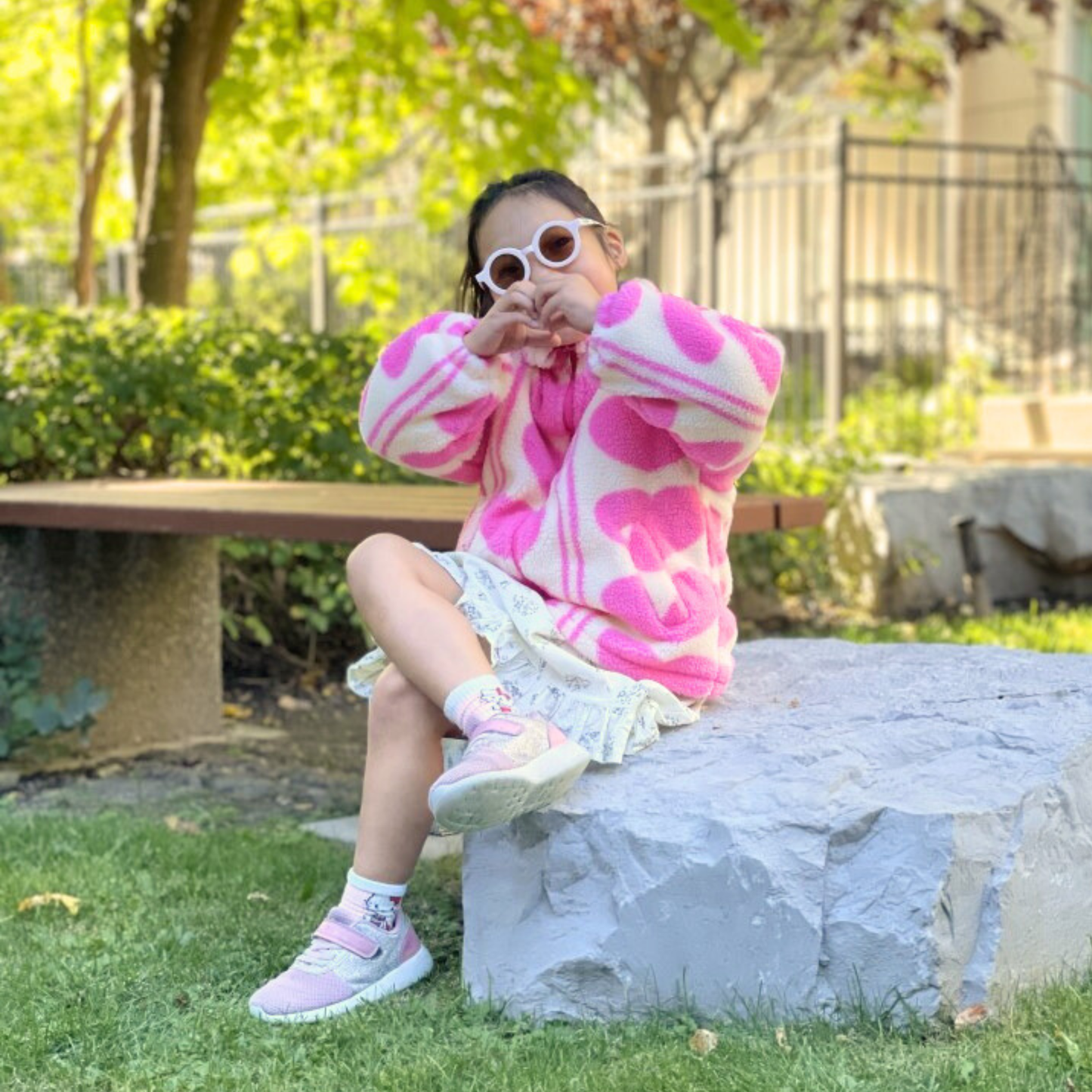 Heart Sherpa Zip Jacket for Girls