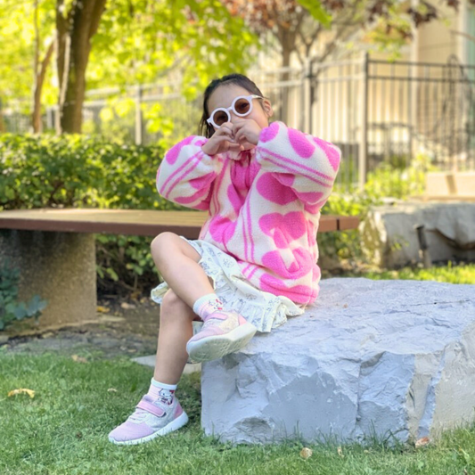 Heart Sherpa Zip Jacket for Girls