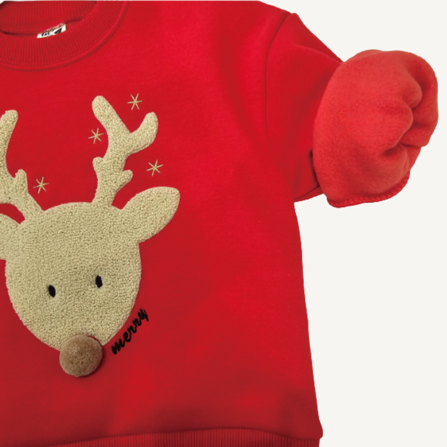 Cozy Christmas Sweatshirt – Fleece-Lined Embroidery Top
