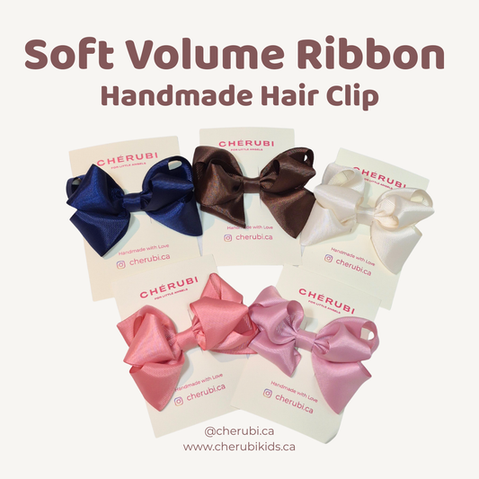 CHÉRUBI Soft Volume Ribbon Hair Clip — classic grosgrain bow hair clip for girls